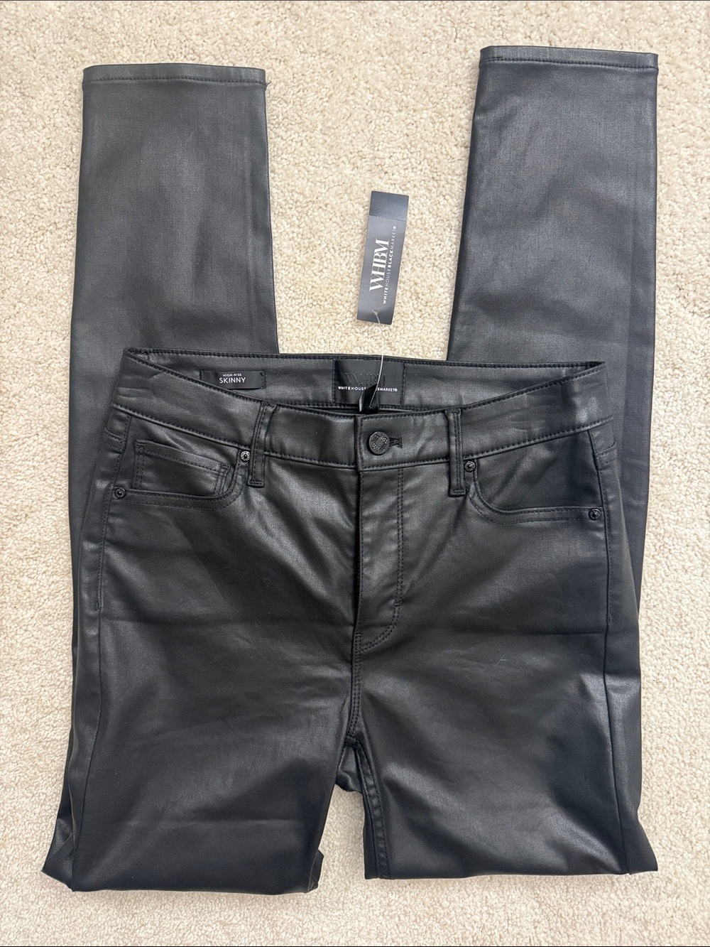 NWT White House Black Market Faux Leather Skinny Jeans